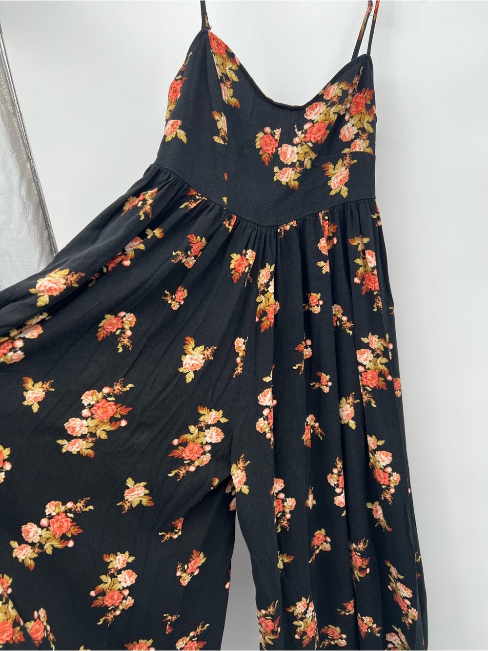 Free People Jumpsuit Black Floral 6